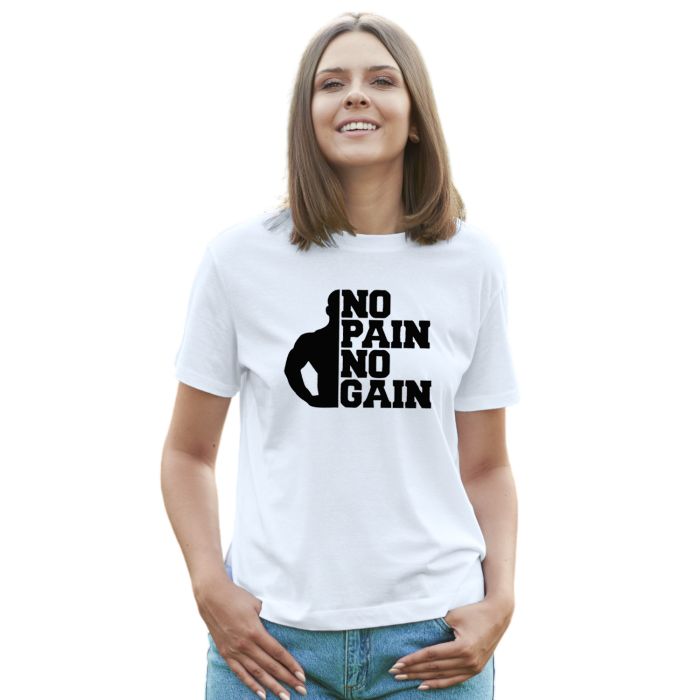 Camiseta No Pain No Gain Academia Estampa Personalizada