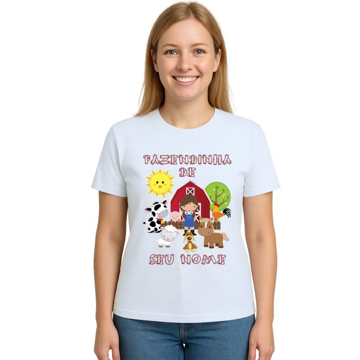 Camiseta Fazendinha Menina Estampa Personalizada