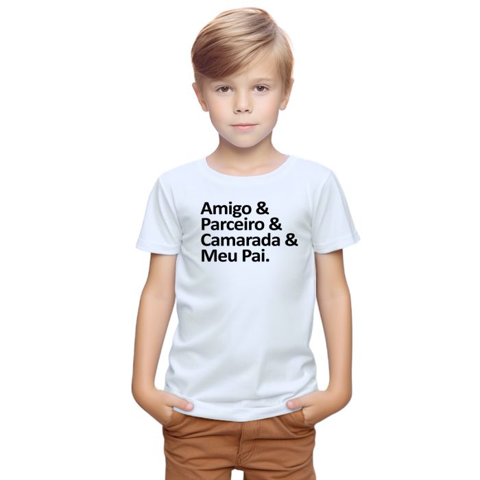Camiseta Amigo Parceiro Camarada Pai Personalizada