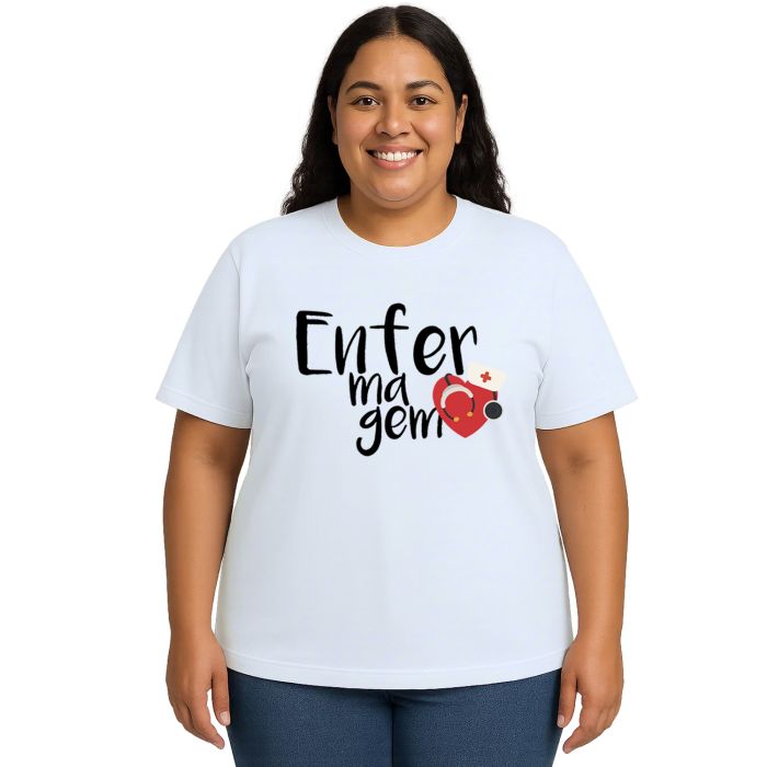 Camiseta Enfermagem Estetoscópio Estampa Personalizada