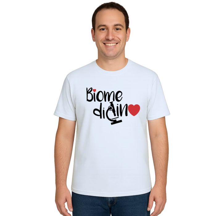 Camiseta Biomedicina Microscópio Universitária Personalizada