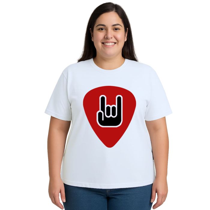 Camiseta Palheta Red Rock And Roll Estampa Personalizada