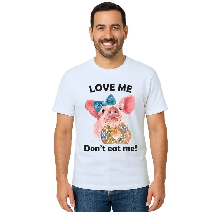 Camiseta Love Me Don't Eat Me Vegana Personalizada