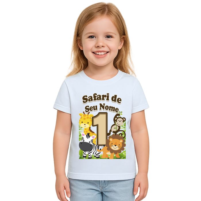 Camiseta Safari Baby Aniversário Estampa Personalizada