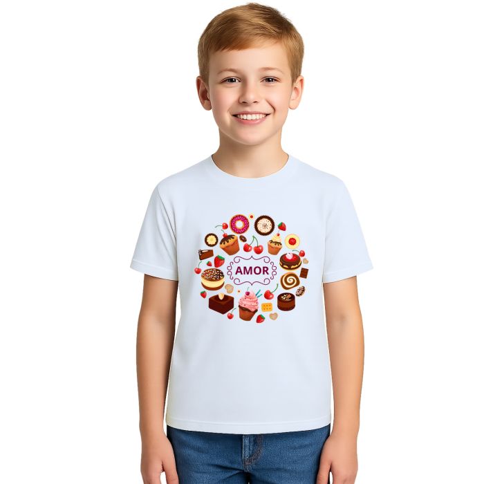 Camiseta Doçaria Bolinhos com Amor Personalizada