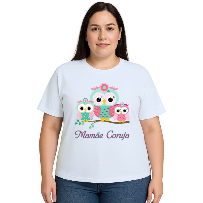 Camiseta Mamãe Coruja e Corujinhas Personalizada