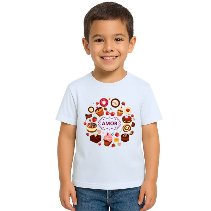 Camiseta Doçaria Bolinhos com Amor Personalizada