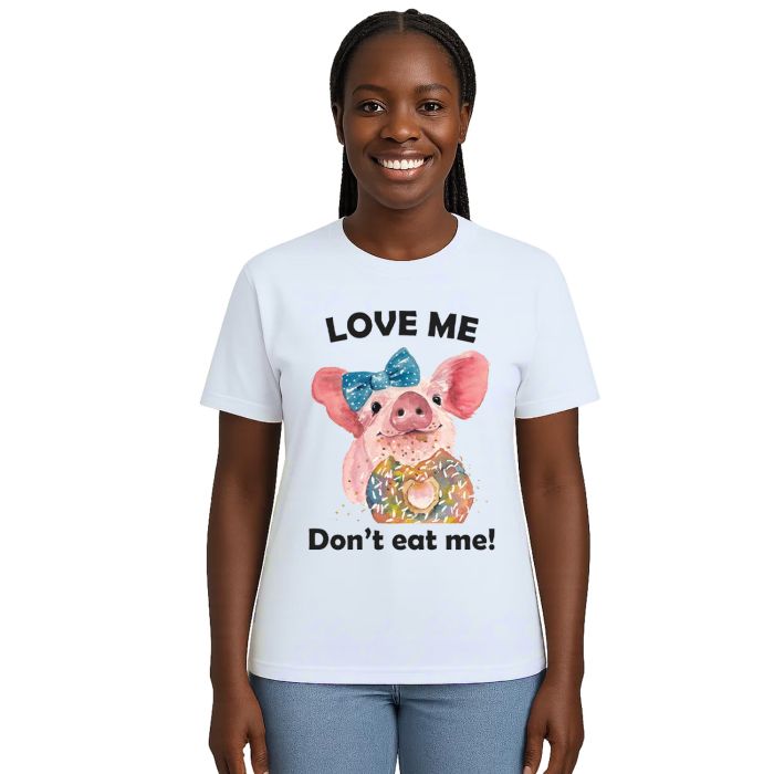 Camiseta Love Me Don't Eat Me Vegana Personalizada