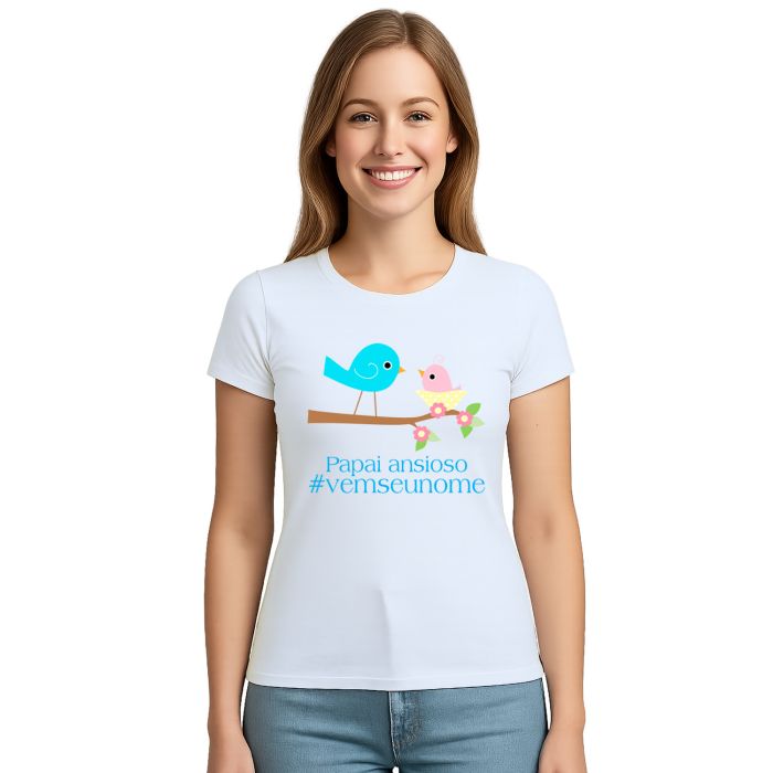 Camiseta Pássaros Papai Ansioso Estampa Personalizada