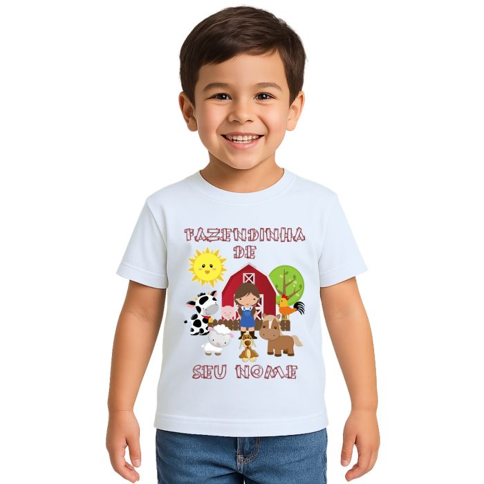 Camiseta Fazendinha Menina Estampa Personalizada