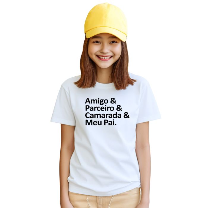 Camiseta Amigo Parceiro Camarada Pai Personalizada