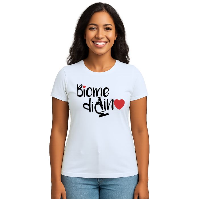 Camiseta Biomedicina Microscópio Universitária Personalizada