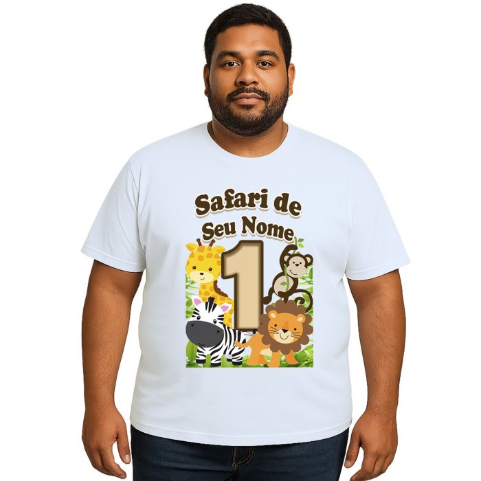 Camiseta Safari Baby Aniversário Estampa Personalizada