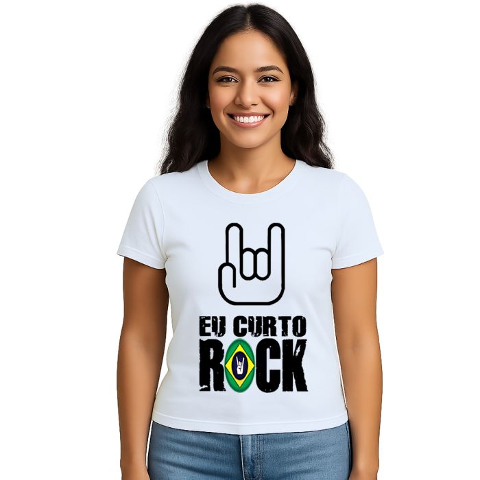 Camiseta Eu Curto Rock Brasil Nacional Personalizada
