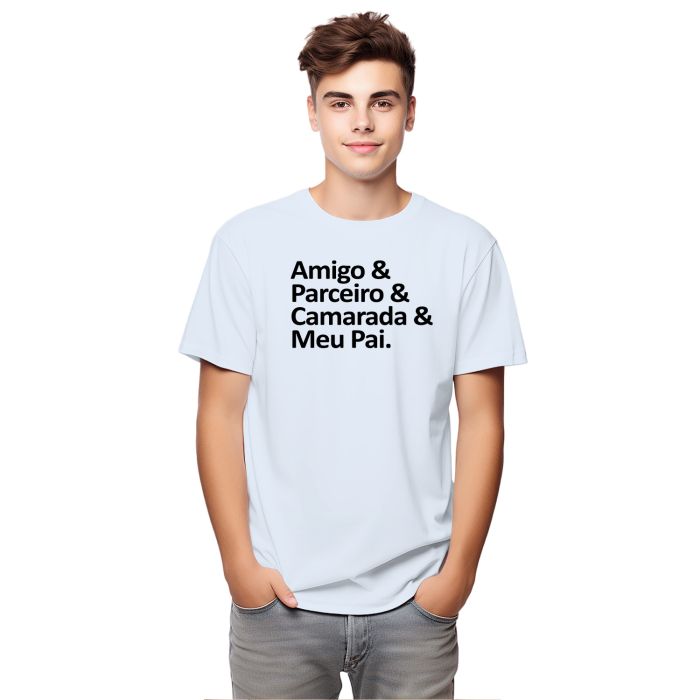 Camiseta Amigo Parceiro Camarada Pai Personalizada