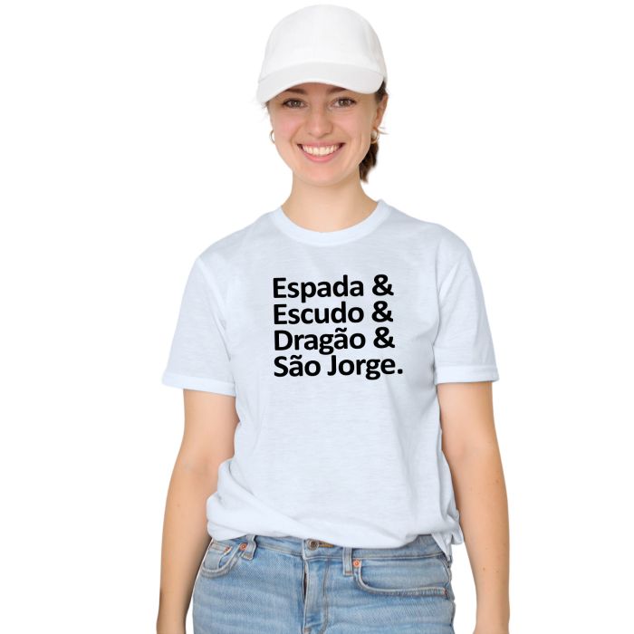 Camiseta Espada Escudo Dragão São Jorge Personalizada