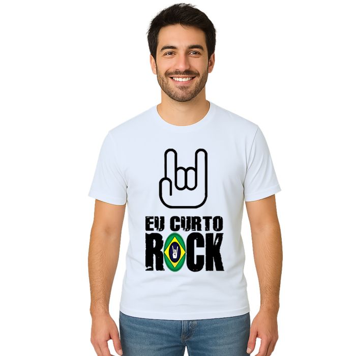 Camiseta Eu Curto Rock Brasil Nacional Personalizada