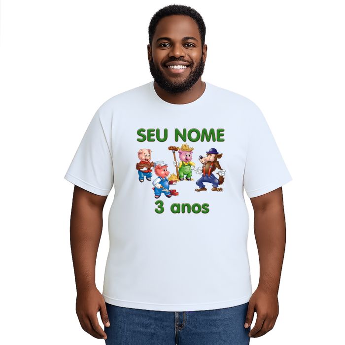 Camiseta Lobo Mau Três Porquinhos Personalizada
