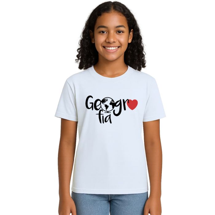 Camiseta Geografia Universitária Estampa Personalizada
