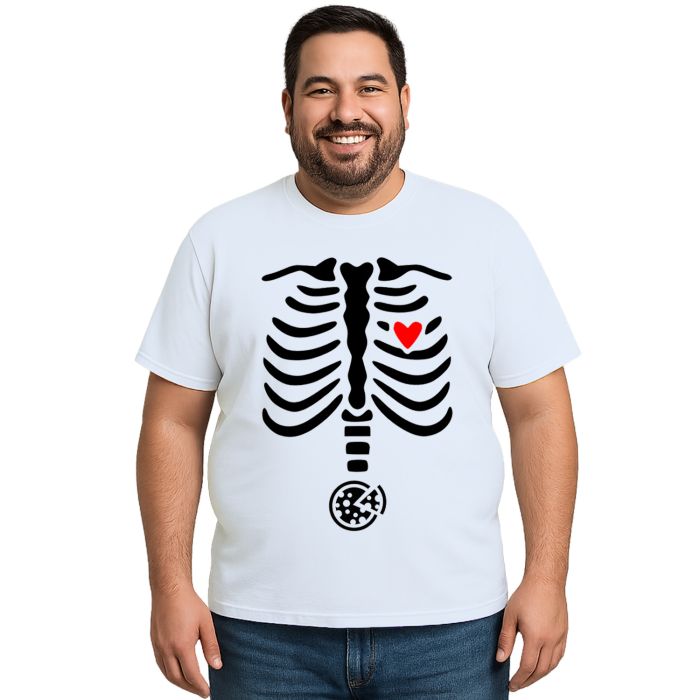 Camiseta Esqueleto Raio X Pizza Estampa Personalizada
