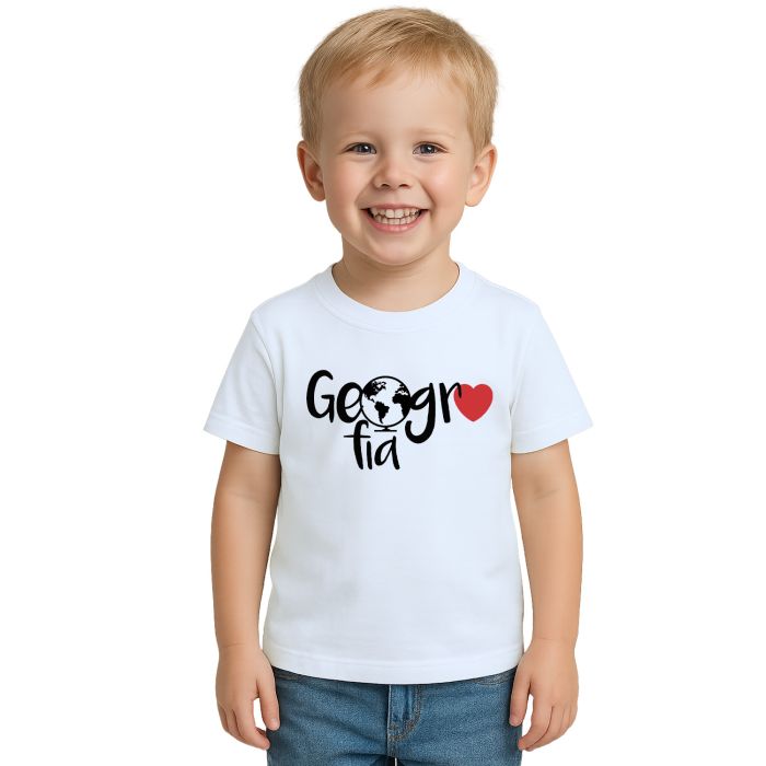 Camiseta Geografia Universitária Estampa Personalizada