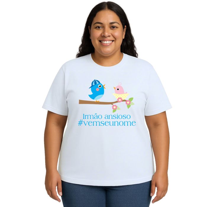 Camiseta Pássaros Irmão Ansioso Estampa Personalizada