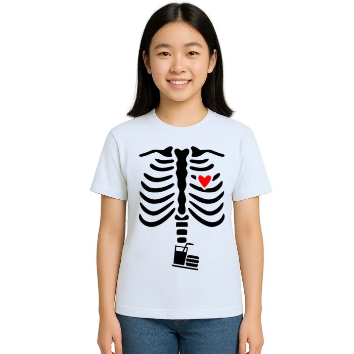 Camiseta Esqueleto Raio X Lanche Estampa Personalizada