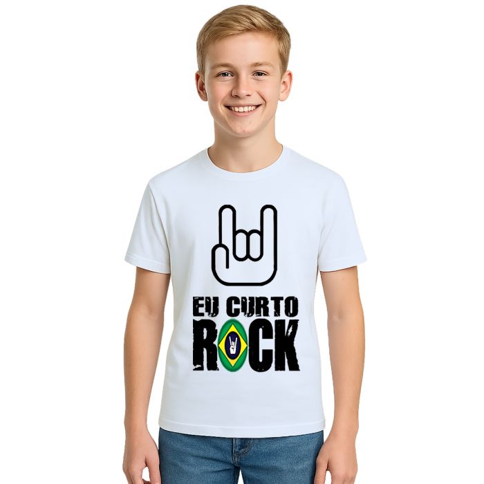 Camiseta Eu Curto Rock Brasil Nacional Personalizada