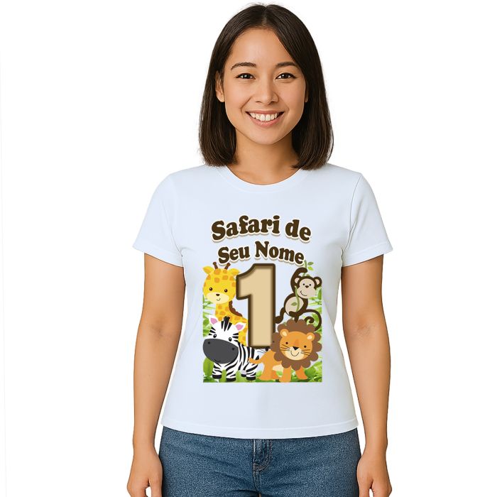 Camiseta Safari Baby Aniversário Estampa Personalizada
