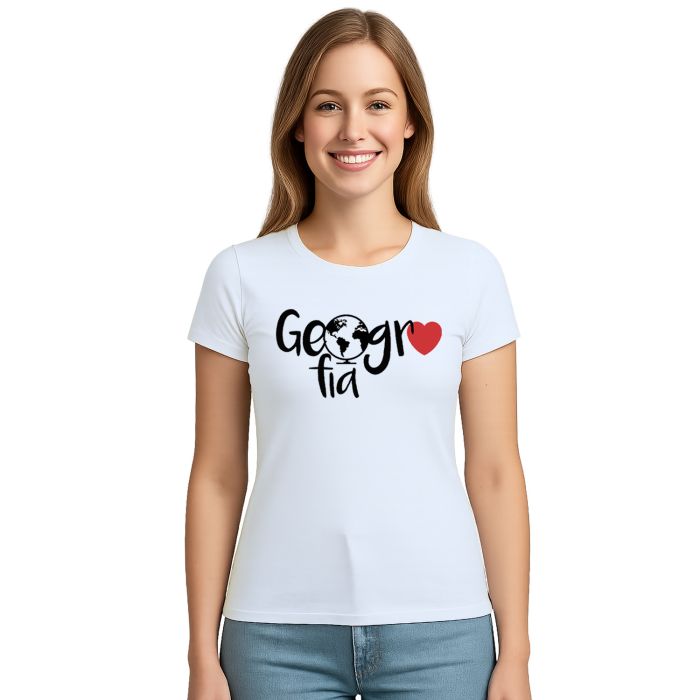 Camiseta Geografia Universitária Estampa Personalizada