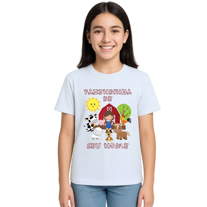 Camiseta Fazendinha Menina Estampa Personalizada