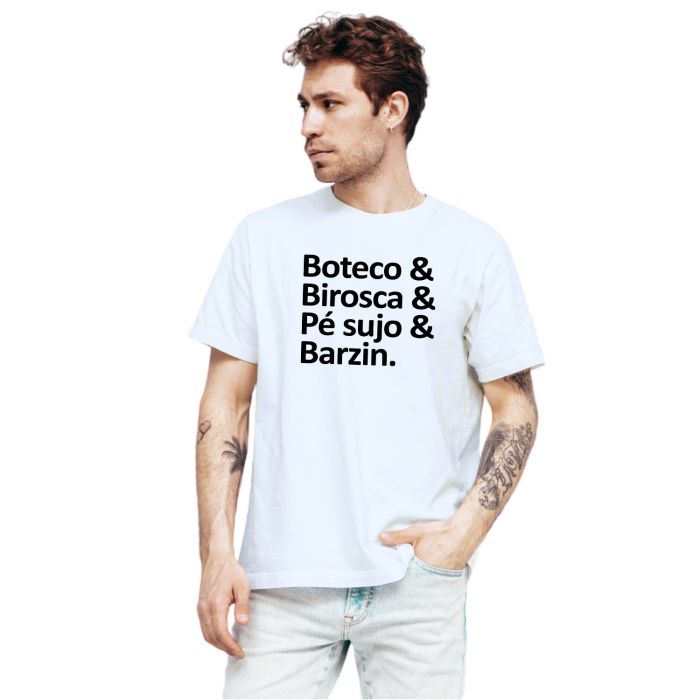 Camiseta Boteco Birosca Pé Sujo Barzin Personalizada