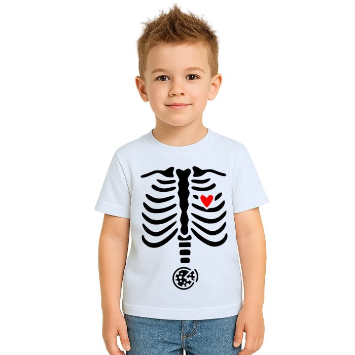 Camiseta Esqueleto Raio X Pizza Estampa Personalizada