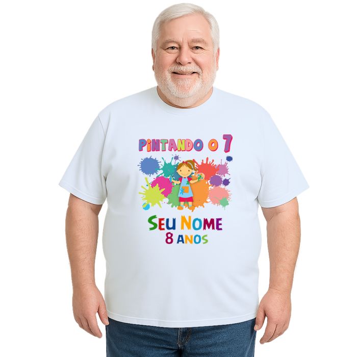 Camiseta Pintando o 7 Menina Estampa Personalizada
