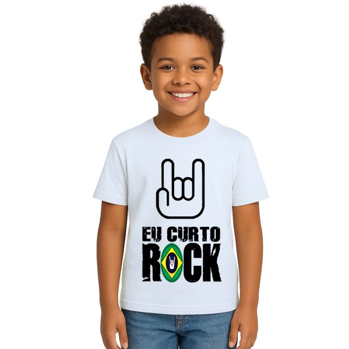 Camiseta Eu Curto Rock Brasil Nacional Personalizada