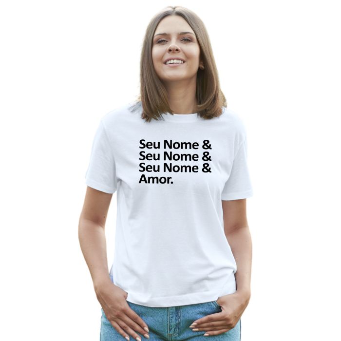 Camiseta Seu Nome Amor Frases Estampa Personalizada