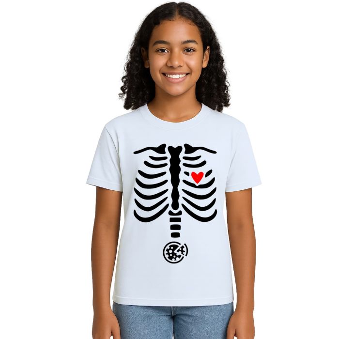 Camiseta Esqueleto Raio X Pizza Estampa Personalizada