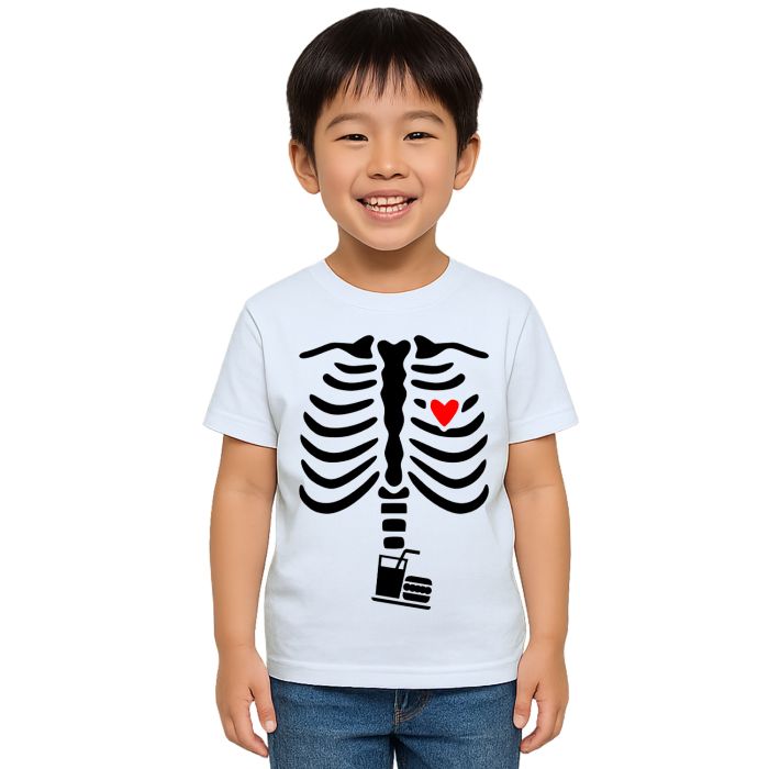 Camiseta Esqueleto Raio X Lanche Estampa Personalizada