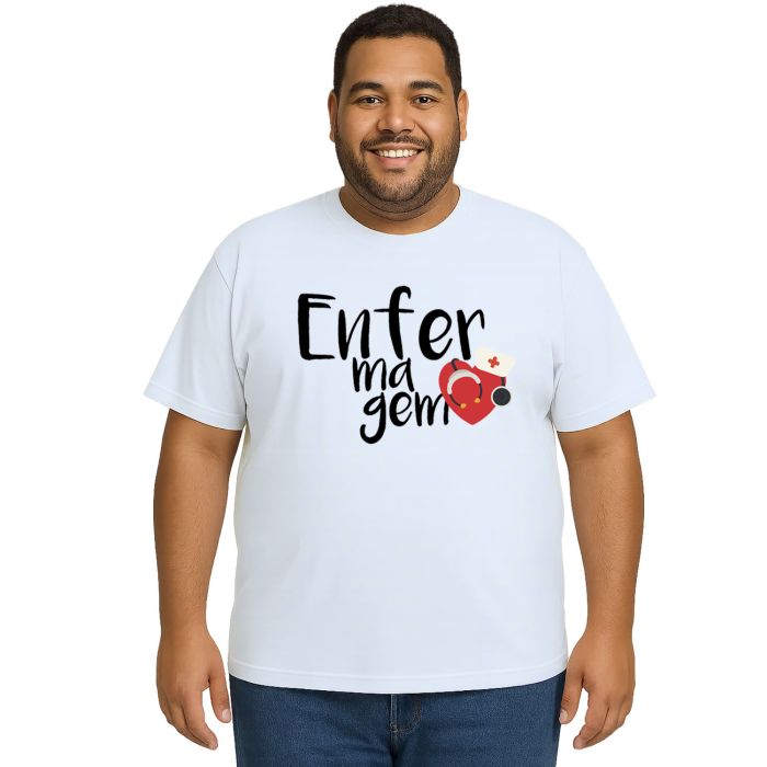 Camiseta Enfermagem Estetoscópio Estampa Personalizada