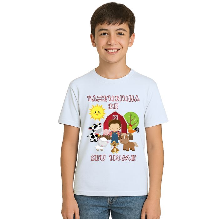 Camiseta Fazendinha Menino Estampa Personalizada
