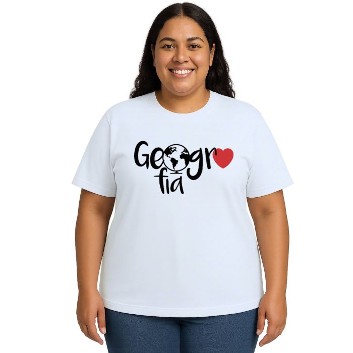 Camiseta Geografia Universitária Estampa Personalizada