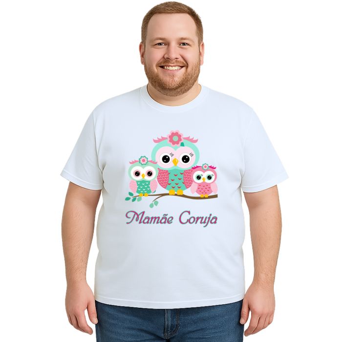 Camiseta Mamãe Coruja e Corujinhas Personalizada