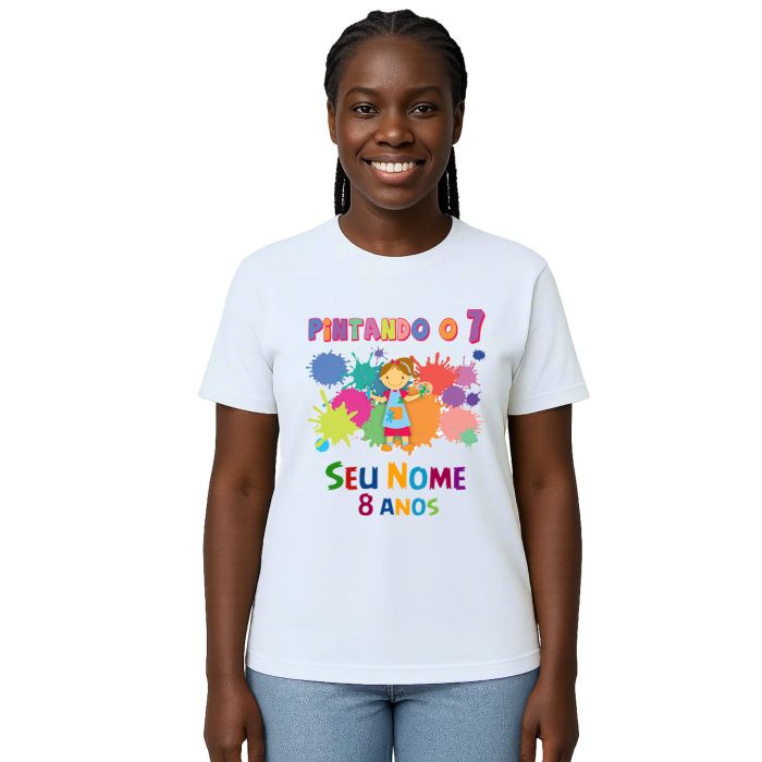 Camiseta Pintando o 7 Menina Estampa Personalizada
