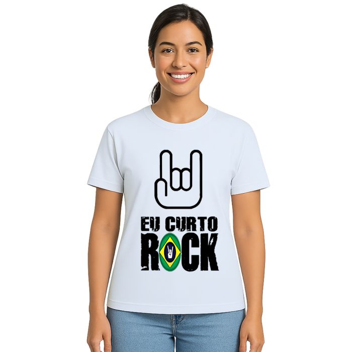 Camiseta Eu Curto Rock Brasil Nacional Personalizada