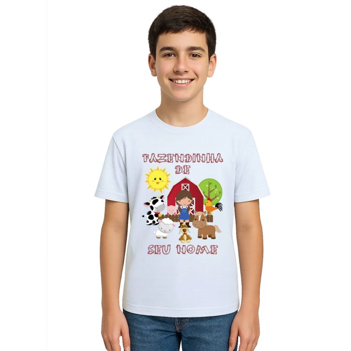 Camiseta Fazendinha Menina Estampa Personalizada