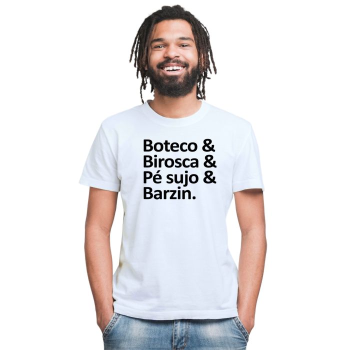 Camiseta Boteco Birosca Pé Sujo Barzin Personalizada