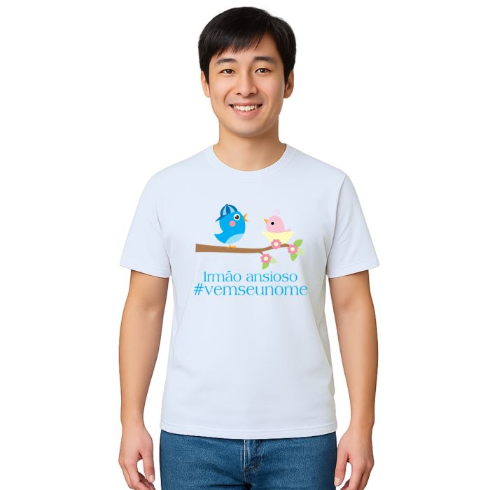 Camiseta Pássaros Irmão Ansioso Estampa Personalizada