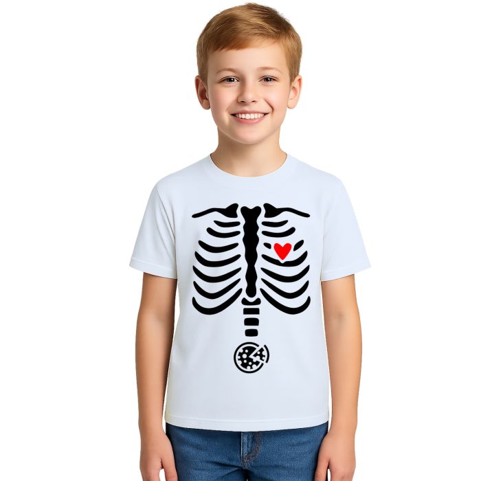 Camiseta Esqueleto Raio X Pizza Estampa Personalizada