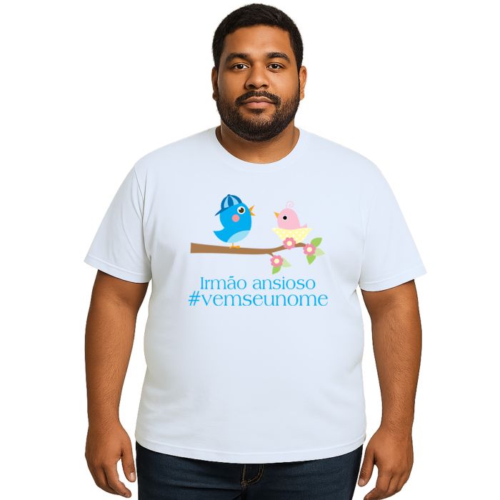 Camiseta Pássaros Irmão Ansioso Estampa Personalizada
