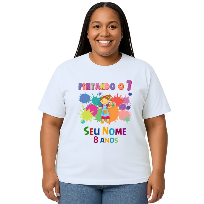 Camiseta Pintando o 7 Menina Estampa Personalizada